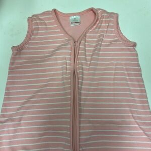 Hanna Andersson large pink and white striped sleep sack